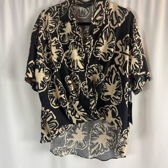 Rachael Ray Tops - NWT Rachael Ray Black and Cream Floral Blouse